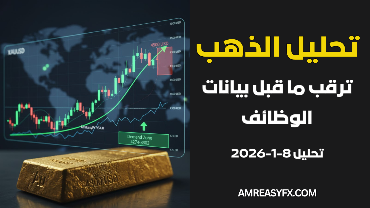سبيكة ذهب مع شاشة تحليل فني رقمية توضح توقعات أسعار الذهب ومناطق الطلب لعام 2026.